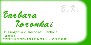 barbara koronkai business card